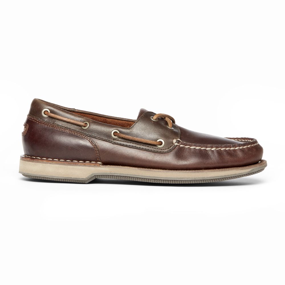 Rockport Perth - Mens Boat Shoes - Dark Brown - NZ (AXH-839501)